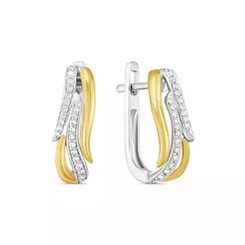 Золотые серьги c бриллиантами