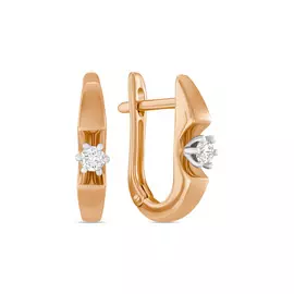 Золотые серьги c бриллиантами