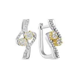 Золотые серьги c бриллиантами