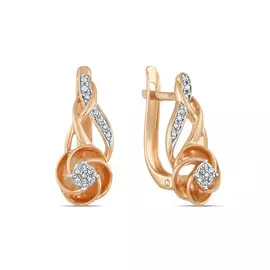 Золотые Серьги c бриллиантами