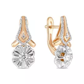 Золотые серьги c бриллиантами