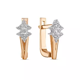 Золотые Серьги c бриллиантами