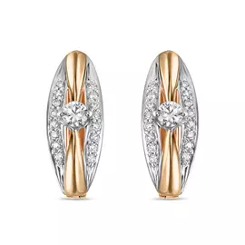 Золотые серьги c бриллиантами