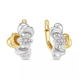 Золотые Серьги c бриллиантами