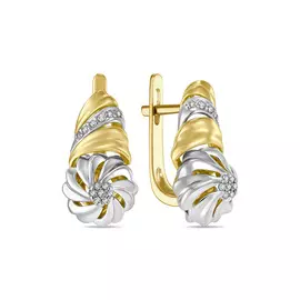 Золотые Серьги c бриллиантами