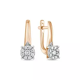 Золотые серьги c бриллиантами