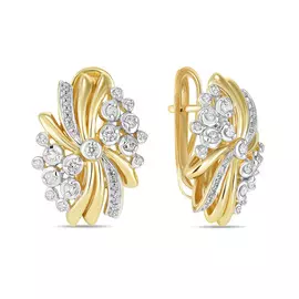 Золотые Серьги c бриллиантами