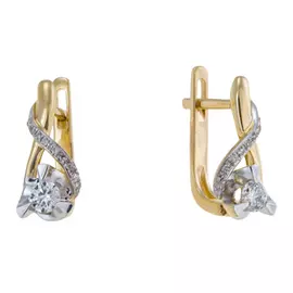 Золотые серьги c бриллиантами