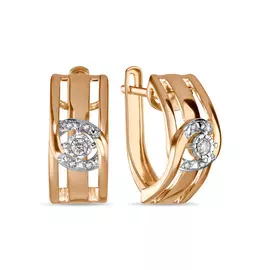 Золотые серьги c бриллиантами