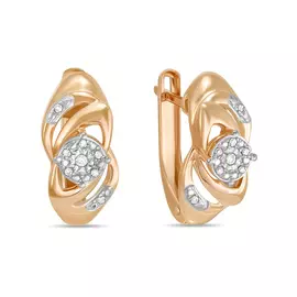 Золотые серьги c бриллиантами