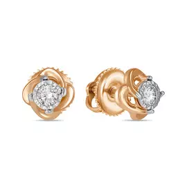 Золотые серьги c бриллиантами