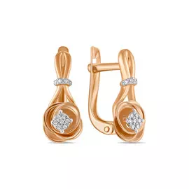 Золотые серьги c бриллиантами