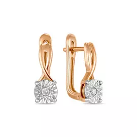 Золотые Серьги c бриллиантами