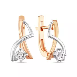 Золотые серьги c бриллиантами