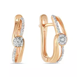 Золотые Серьги c бриллиантами