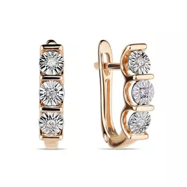 Золотые Серьги c бриллиантами