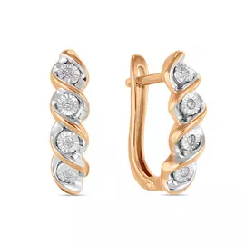 Золотые серьги c бриллиантами