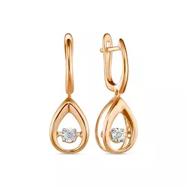 Золотые Серьги c бриллиантами