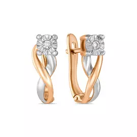 Золотые Серьги c бриллиантами