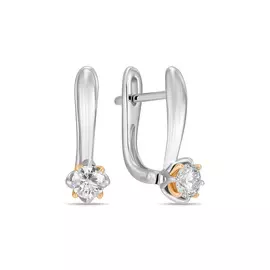 Золотые серьги c бриллиантами