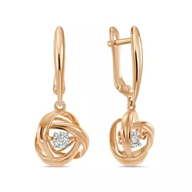 Золотые серьги c бриллиантами