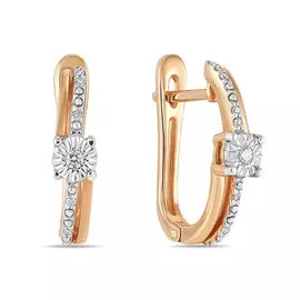 Золотые Серьги c бриллиантами