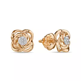 Золотые серьги c бриллиантами