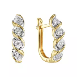 Золотые серьги c бриллиантами