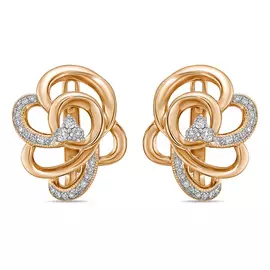 Золотые Серьги c бриллиантами