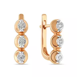 Золотые Серьги c бриллиантами