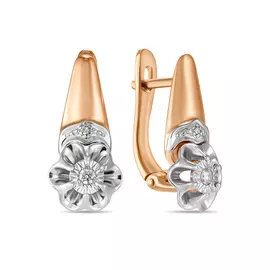 Золотые Серьги c бриллиантами