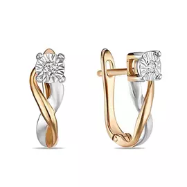 Золотые Серьги c бриллиантами