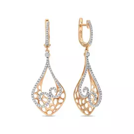 Золотые Серьги c бриллиантами