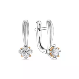 Золотые Серьги c бриллиантами