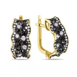 Золотые серьги c бриллиантами