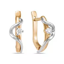 Золотые серьги c бриллиантами