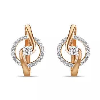 Золотые Серьги c бриллиантами