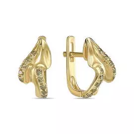 Золотые серьги c бриллиантами