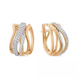 Золотые серьги c бриллиантами