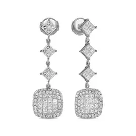 Золотые серьги c бриллиантами