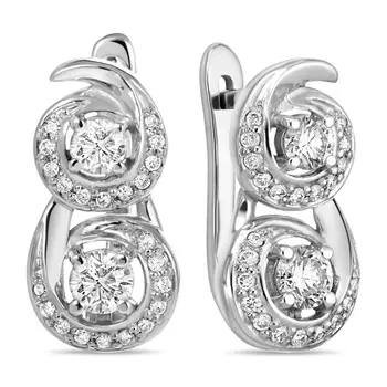 Золотые серьги c бриллиантами