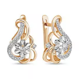 Золотые серьги c бриллиантами