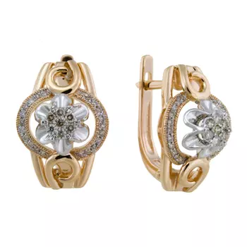 Золотые Серьги c бриллиантами