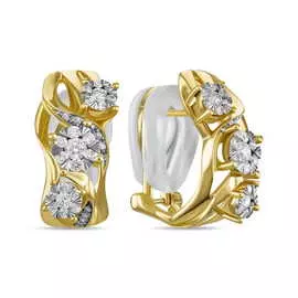 Золотые серьги c бриллиантами