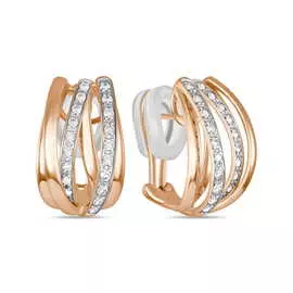 Золотые серьги c бриллиантами