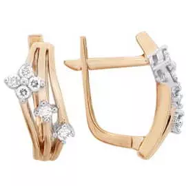 Золотые серьги c бриллиантами