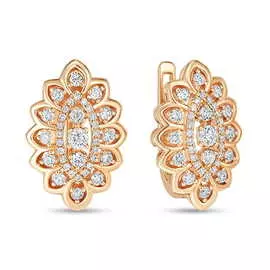 Золотые серьги c бриллиантами