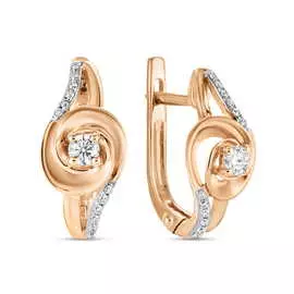 Золотые серьги c бриллиантами