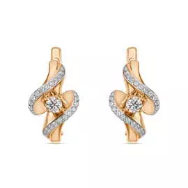 Золотые серьги c бриллиантами