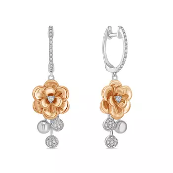 Золотые Серьги c бриллиантами